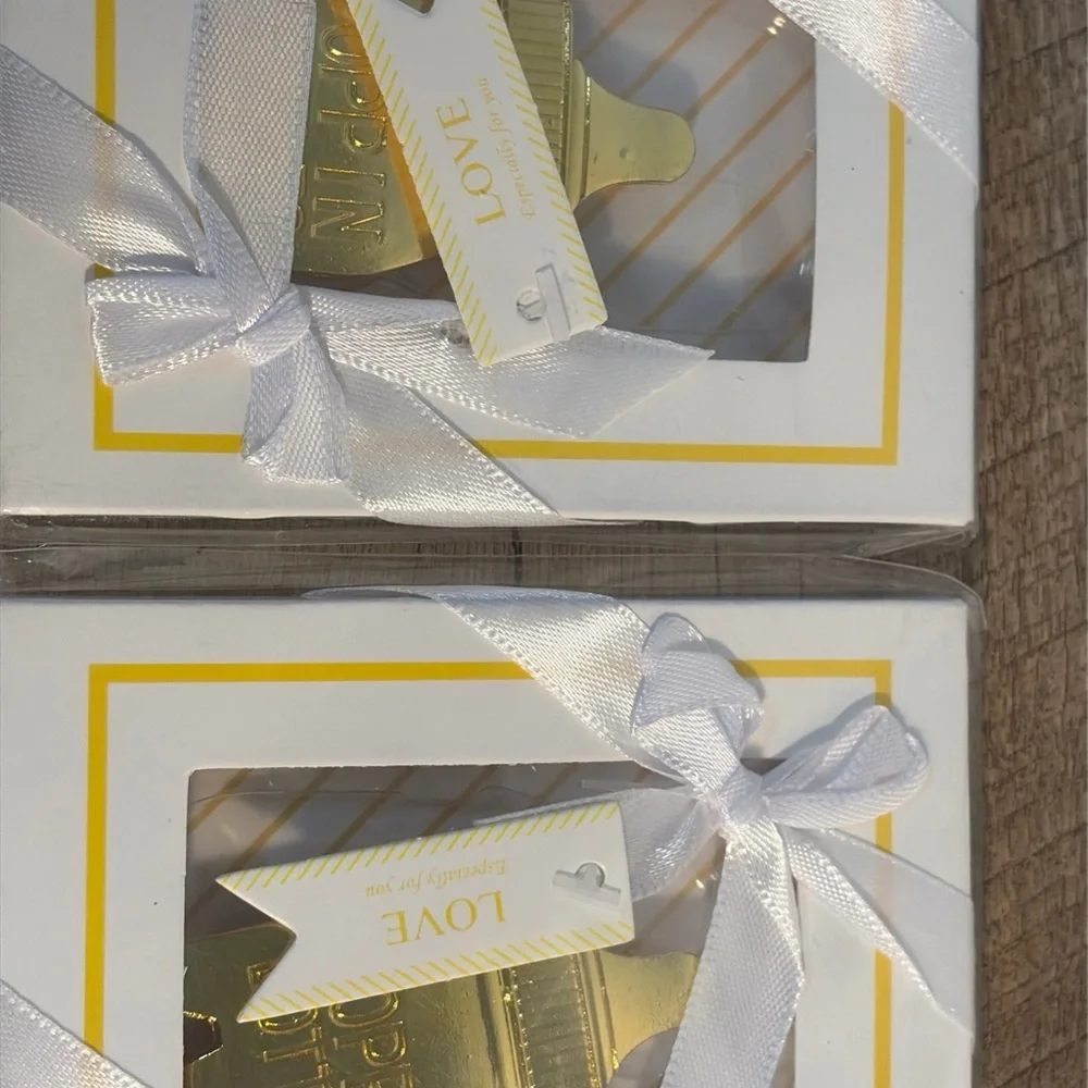 Gold “Poppin Bottles” Baby Bottl, Bottle Opener Party Favors Set of 7